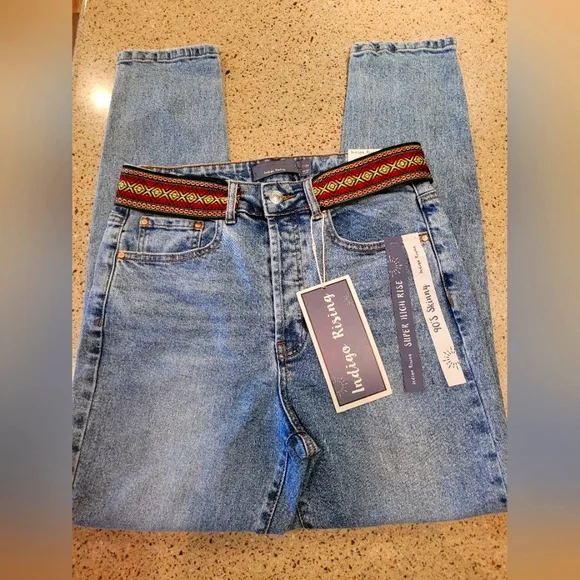 NWT "INDIGO RISING SUPER HIGH-RISE 90s SKINNY Jeans! - Picture 1 of 6